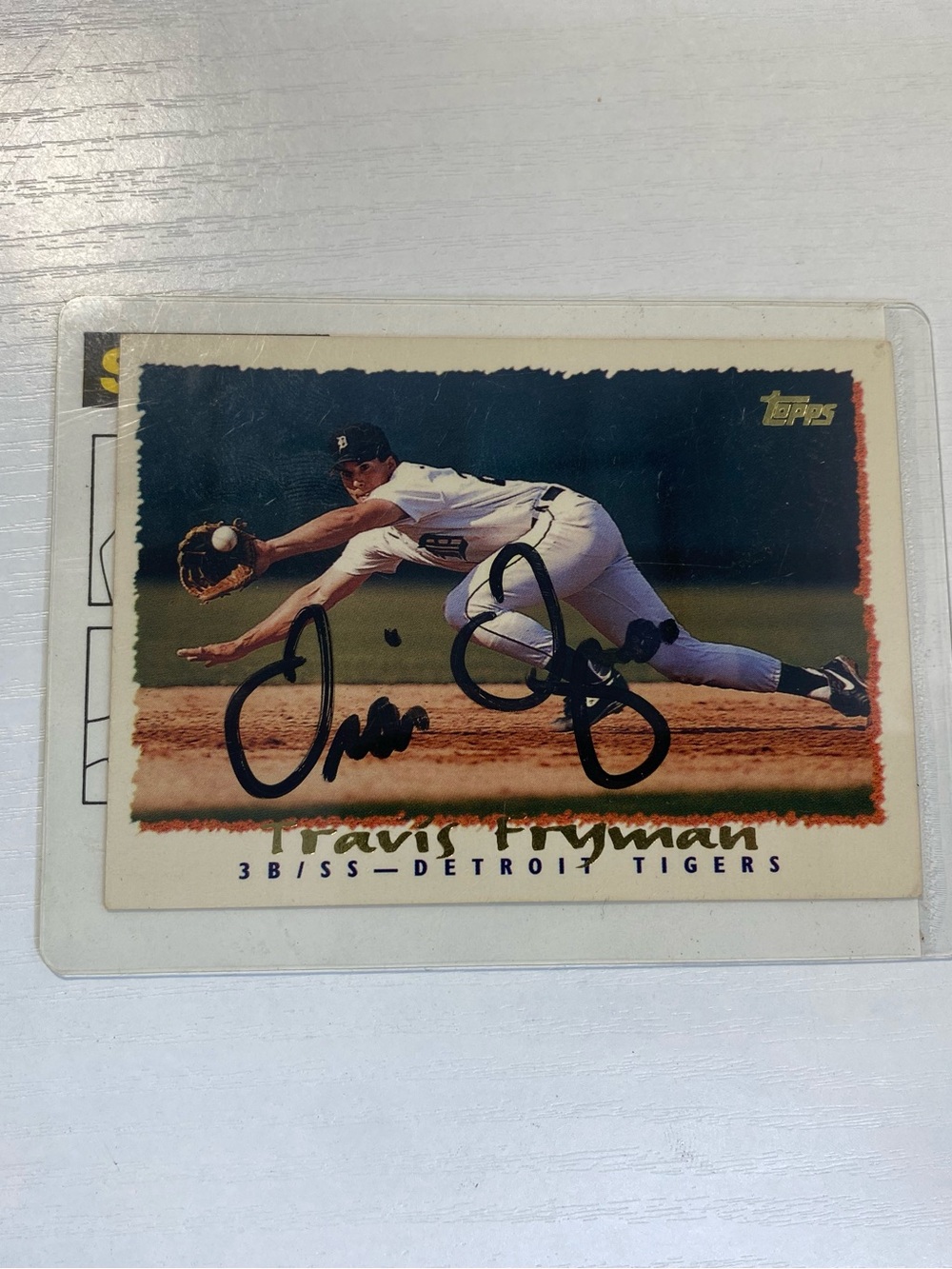 2001 Topps Trav2001 Topps Travis Fryman Detroit Tigers Autographed Baseball Card